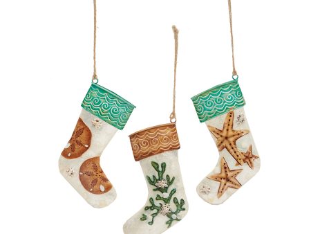 Coral Holiday Stocking Ornaments, Asst. of 3 Online