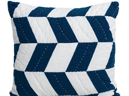 Herringbone Patch Indigo Euro Sham Online