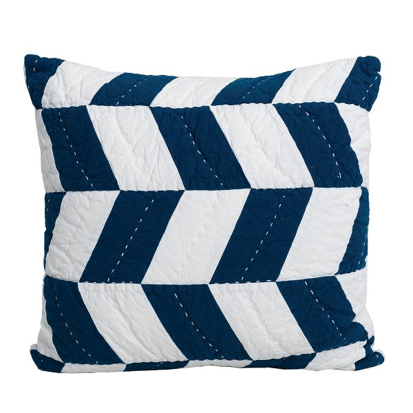 Herringbone Patch Indigo Euro Sham Online