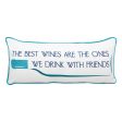 Wine Friends Indoor Outdoor Lumbar Pillow Hot on Sale