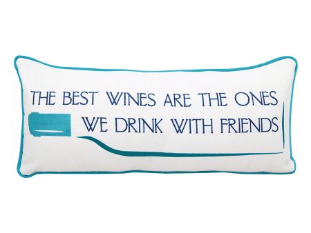 Wine Friends Indoor Outdoor Lumbar Pillow Hot on Sale