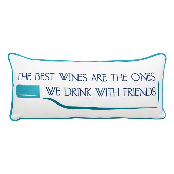 Wine Friends Indoor Outdoor Lumbar Pillow Hot on Sale