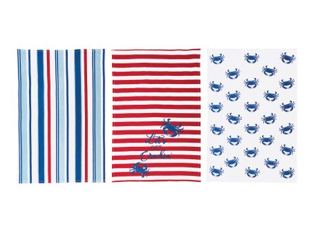 Blue Crab Kitchen Towel Set on Sale