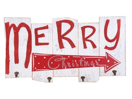 Merry Christmas Sign with Hooks For Discount