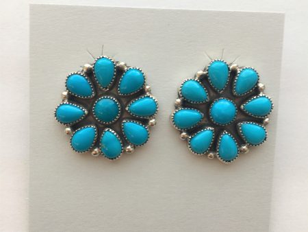 Sterling Silver Turquoise Cluster post earrings Online