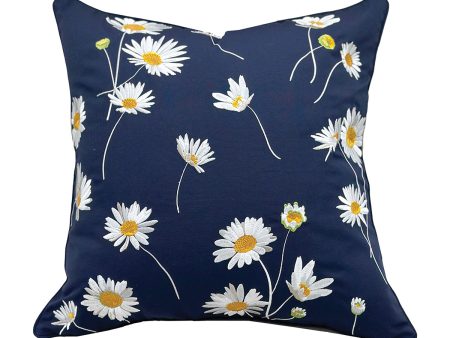 Navy Daisy Indoor Outdoor Pillow Online now