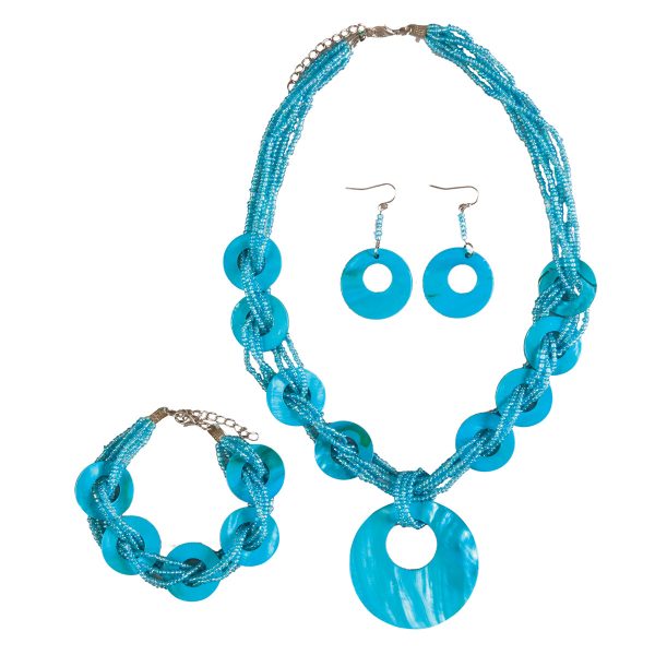 Turquoise Shell Necklace Set For Cheap