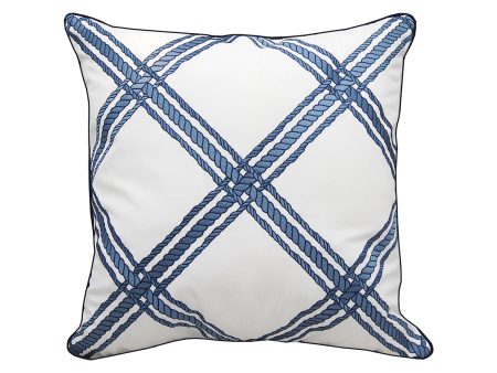 Rope Lattice White Indoor Outdoor Pillow Fashion