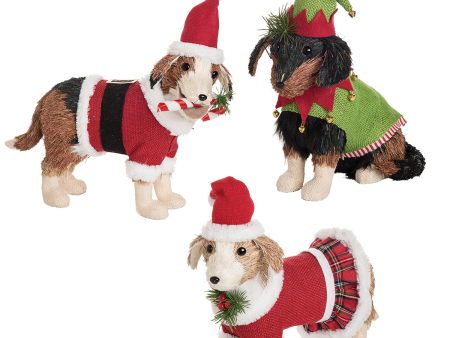 Holiday Costume Dog Figurine, Asst. of 3 Hot on Sale