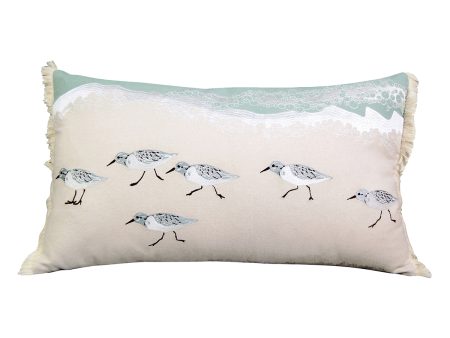 Sand Piper Sprint Fringed Lumbar Indoor Pillow Fashion