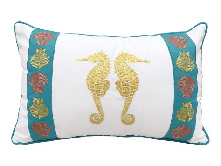 Tropical Punch Seahorse Pattern Indoor Outdoor Pillow Online now