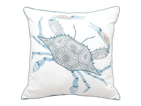 Sea Glass Tribal Crab Indoor Outdoor Pillow Online