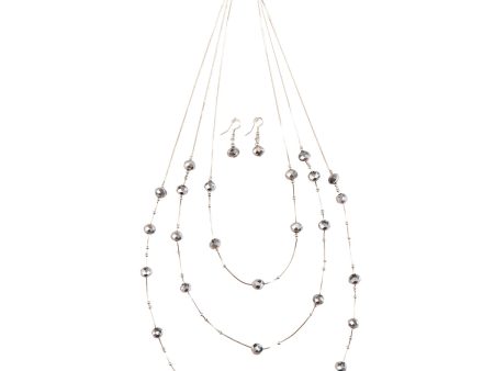 Silver Crystal Necklace Set Cheap