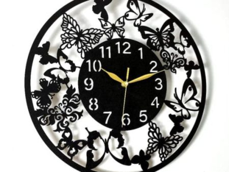 Butterfly 3d Wooden Wall Clock Cheap