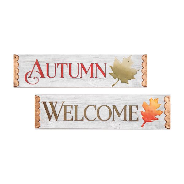 Welcome Autumn Wall Plaque, Asst. of 2 Online Sale