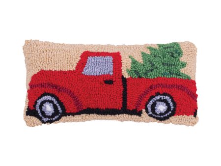 Christmas Truck Hooked Mini Pillow For Discount