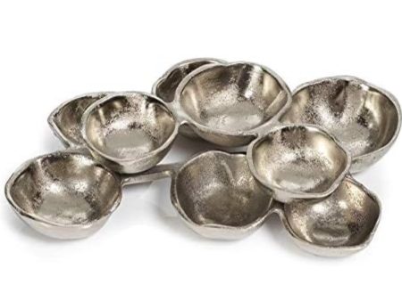 Zodax Ohanna 13  Long Cluster of Nine Serving Bowls - Nickel Online Sale