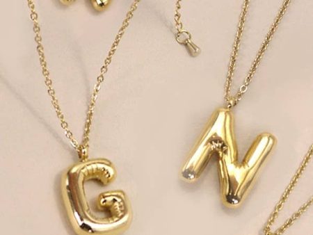 W 18K STAINLESS STEEL TARNISH FREE  INITIAL NECKLACE | 80N650: W Sale