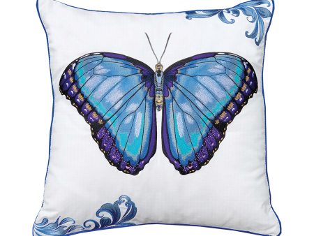 Bold Blue Butterfly Indoor Outdoor Pillow Sale