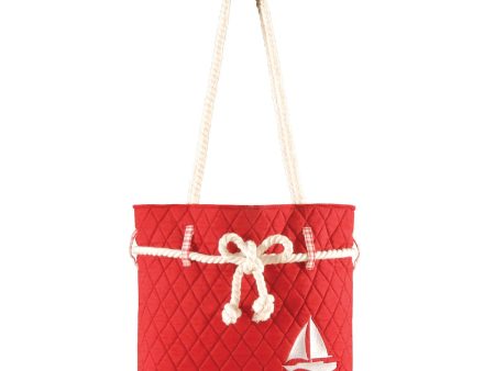 Maritime Red Ruffle Tote For Discount