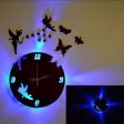 3d Wall Clock With Light Wooden Clock Online Sale