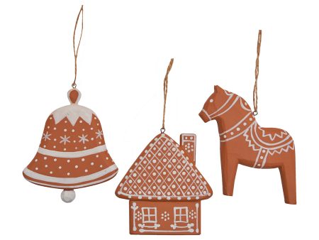 Handmade Gingerbread Ornaments, Asst. of 3 For Discount