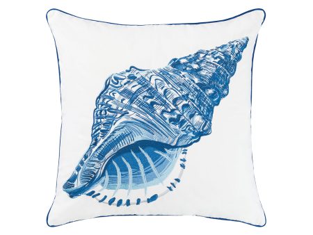 Blue Conch Shell Indoor Outdoor Pillow Online Hot Sale