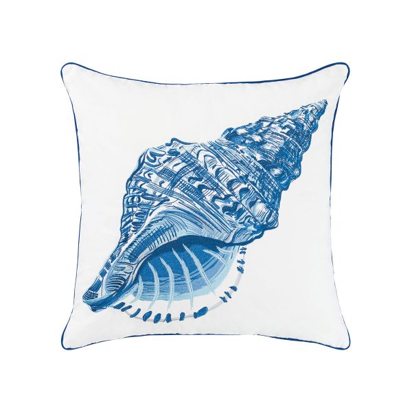 Blue Conch Shell Indoor Outdoor Pillow Online Hot Sale