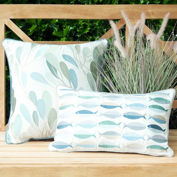 Fish Pattern Lumbar Indoor Outdoor Pillow Hot on Sale