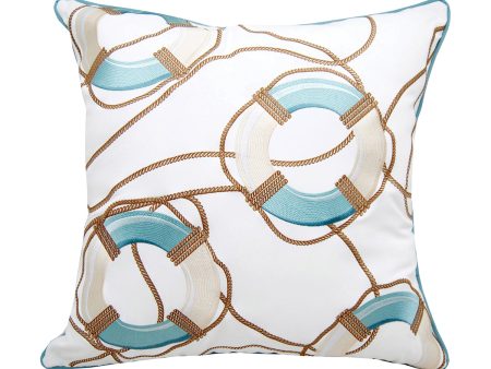 Lake Preserver and Rope Pattern Indoor Outdoor Pillow Sale