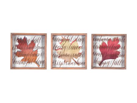 Autumn Leaves Wall Art, Asst. of 3 Discount