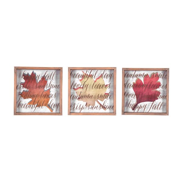 Autumn Leaves Wall Art, Asst. of 3 Discount