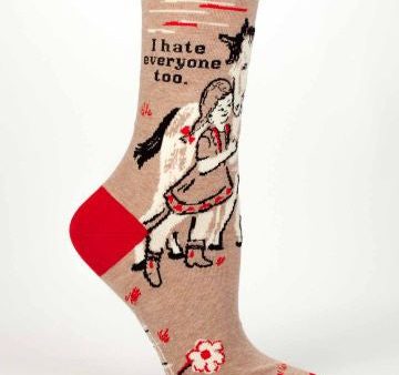 I Hate Everyone Too  Women s Crew Sock on Sale