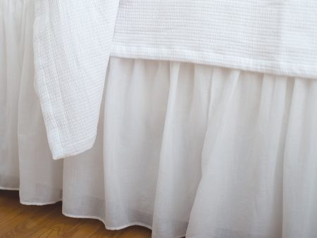 Voile White Twin Bed Skirt Online now