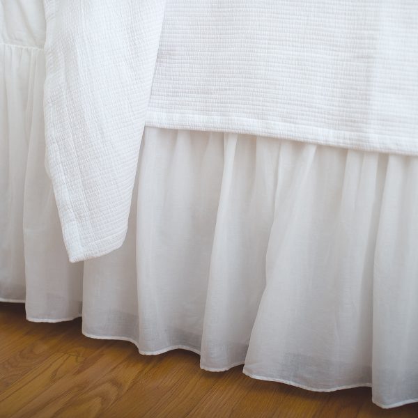 Voile White Twin Bed Skirt Online now