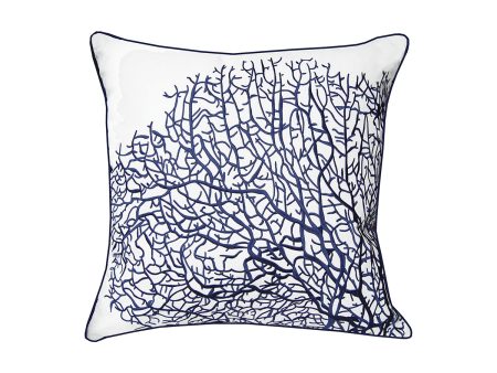 Fan Coral Navy and White Indoor Outdoor Pillow Fashion