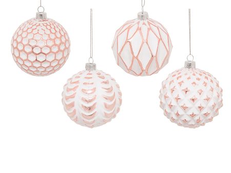 Geo Rose Gold Ornaments, Asst. of 4 Supply