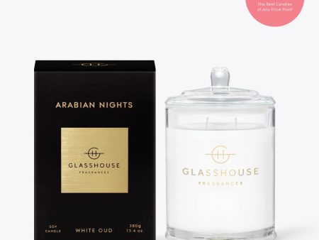 Arabian Nights 13.4 Oz. Glasshouse Candle  White Oud  For Cheap