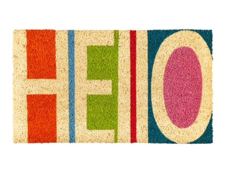 Hello Abstract Coir Doormat Hot on Sale