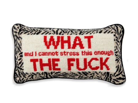 WTF Needlepoint Pillow Fashion