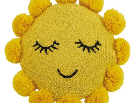 Sunshine Pillow With Pom Poms Online Sale