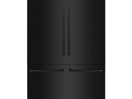 ZLINE 60  32.2 cu. ft. Built-In 4-Door French Door Refrigerator with Internal Water and Ice Dispenser in Black Stainless Steel (RBIV-BS-60) For Cheap