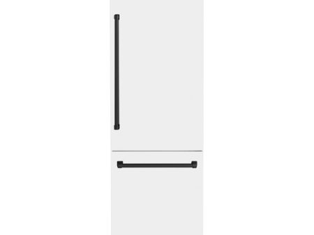 ZLINE 30 in. Autograph Edition 16.1 cu. ft. Built-in 2-Door Bottom Freezer Refrigerator with Internal Water and Ice Dispenser in White Matte with Matte Black Accents (RBIVZ-WM-30-MB) Online Hot Sale