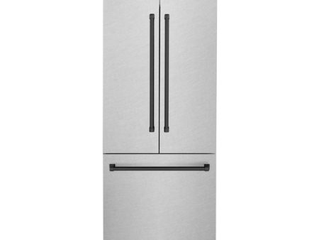 ZLINE 36  Autograph Edition 19.6 cu. ft. Built-in 3-Door French Door Refrigerator with Internal Water and Ice Dispenser in Fingerprint Resistant Stainless Steel with Matte Black Accents (RBIVZ-SN-36-MB) Hot on Sale