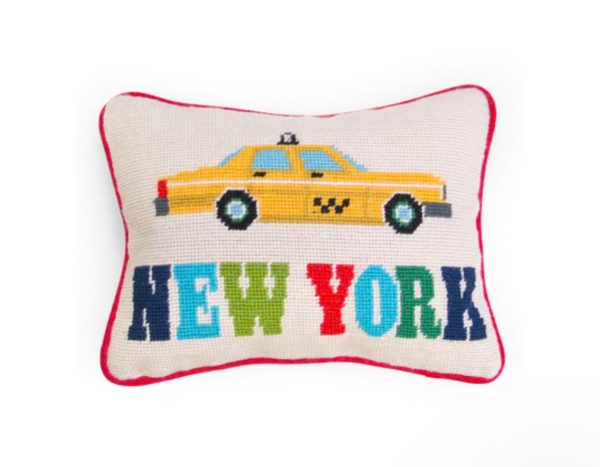 Jet Set Needlepoint Pillow - New York Online Sale