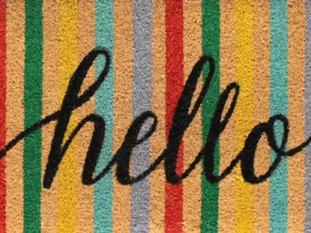 HELLO Color Stripes Doormat Sale