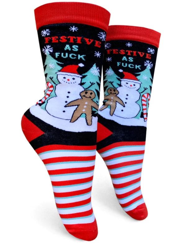 Festive as Fuck Women s Socks For Cheap