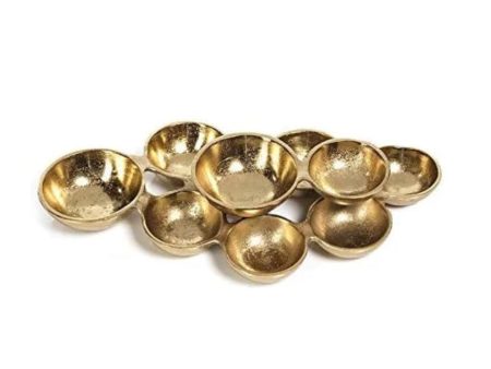 Zodax Ohanna 13  Long Cluster of Nine Serving Bowls - Dark Gold Online Hot Sale