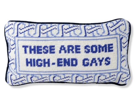 High End Gays Needlepoint Pillow on Sale