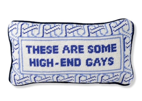 High End Gays Needlepoint Pillow on Sale